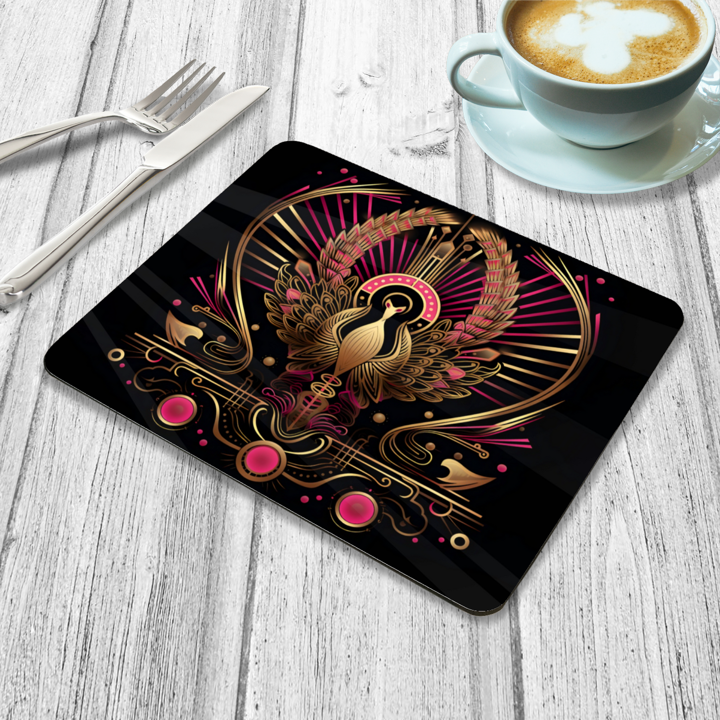 Celestial Aviary Art Deco Design 1 Wooden Placemat