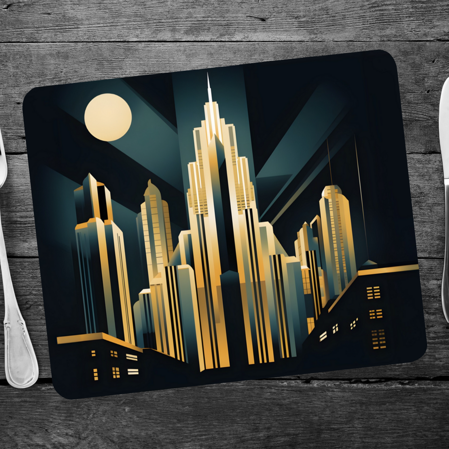 Urban Horizons Art Deco Design 2 Wooden Placemat