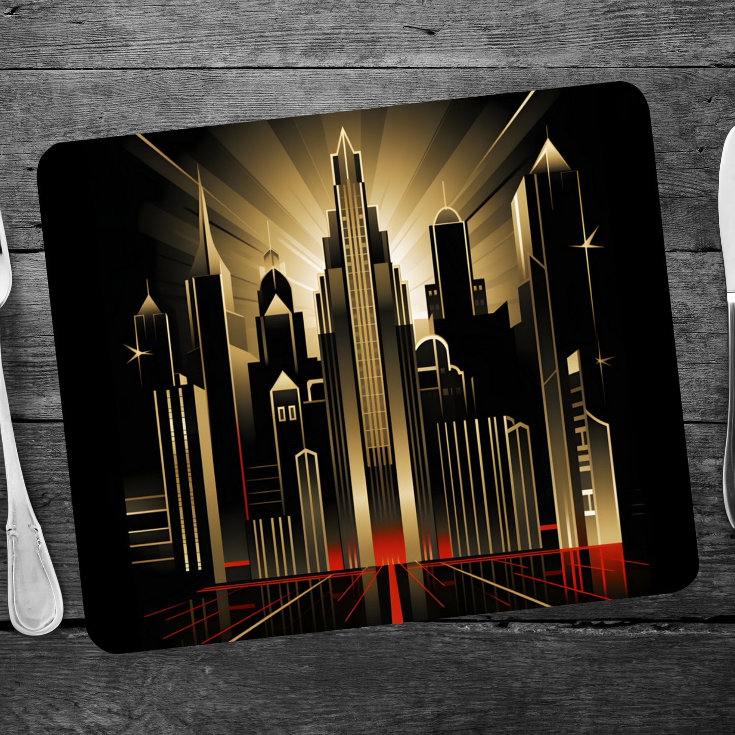 Urban Horizons Art Deco Design 1 Wooden Placemat