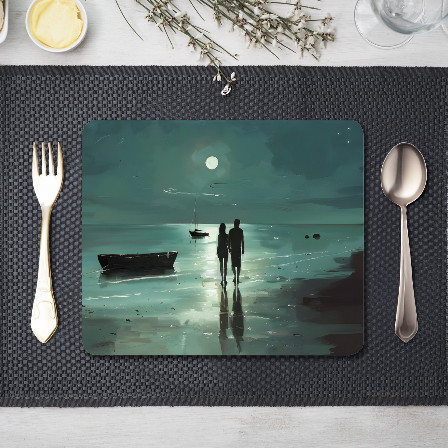 Nocturne's Reflection Wooden Placemat