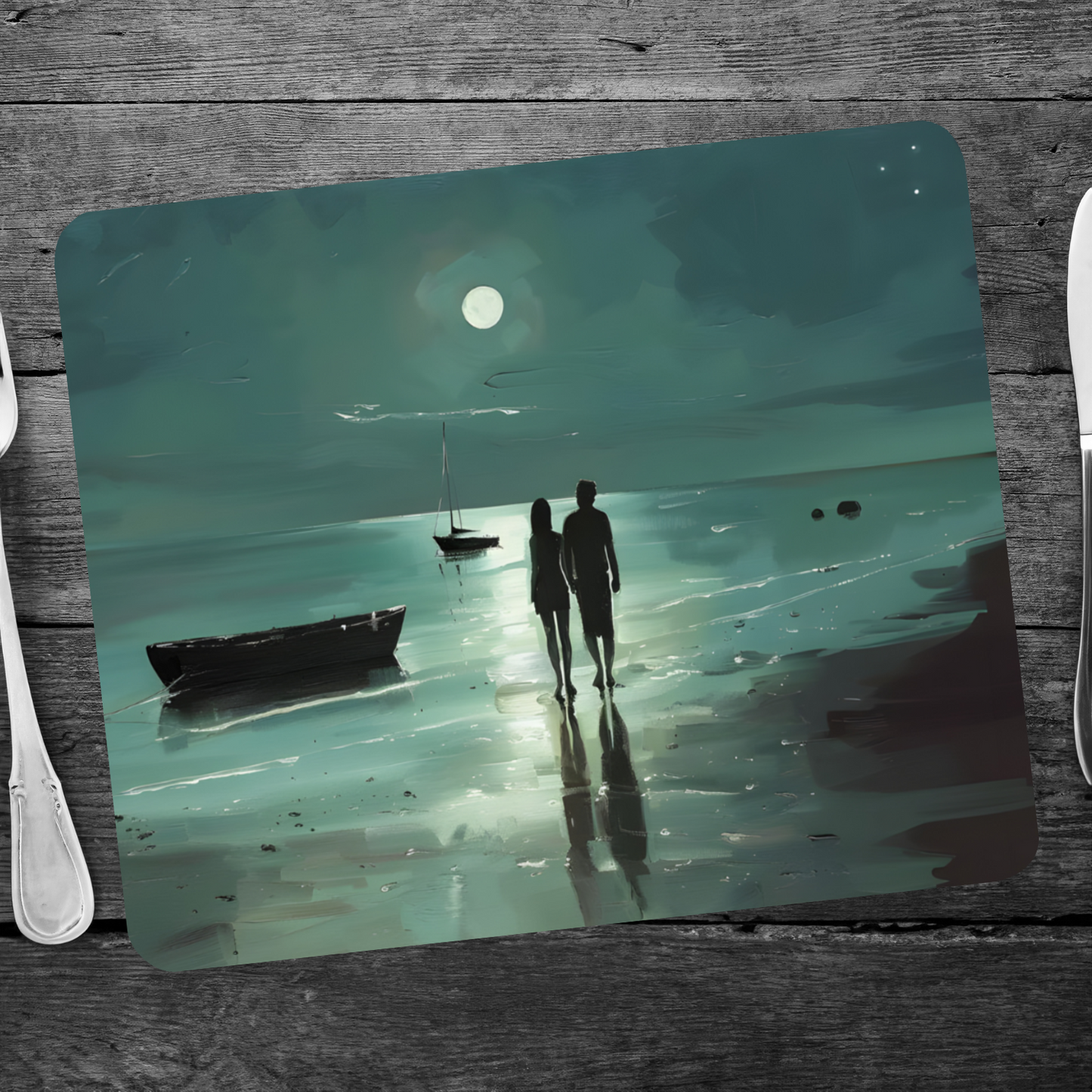 Nocturne's Reflection Wooden Placemat