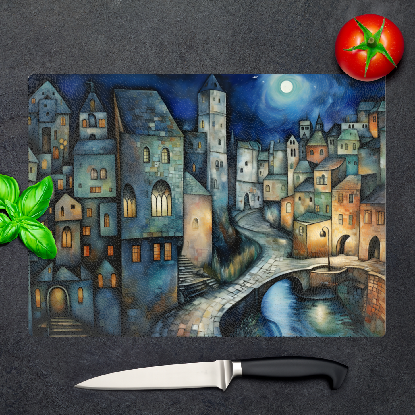 Lunar Enclave Textured Glass Chopping Boards