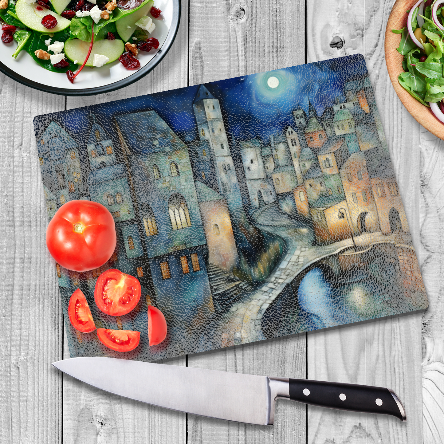 Lunar Enclave Textured Glass Chopping Boards