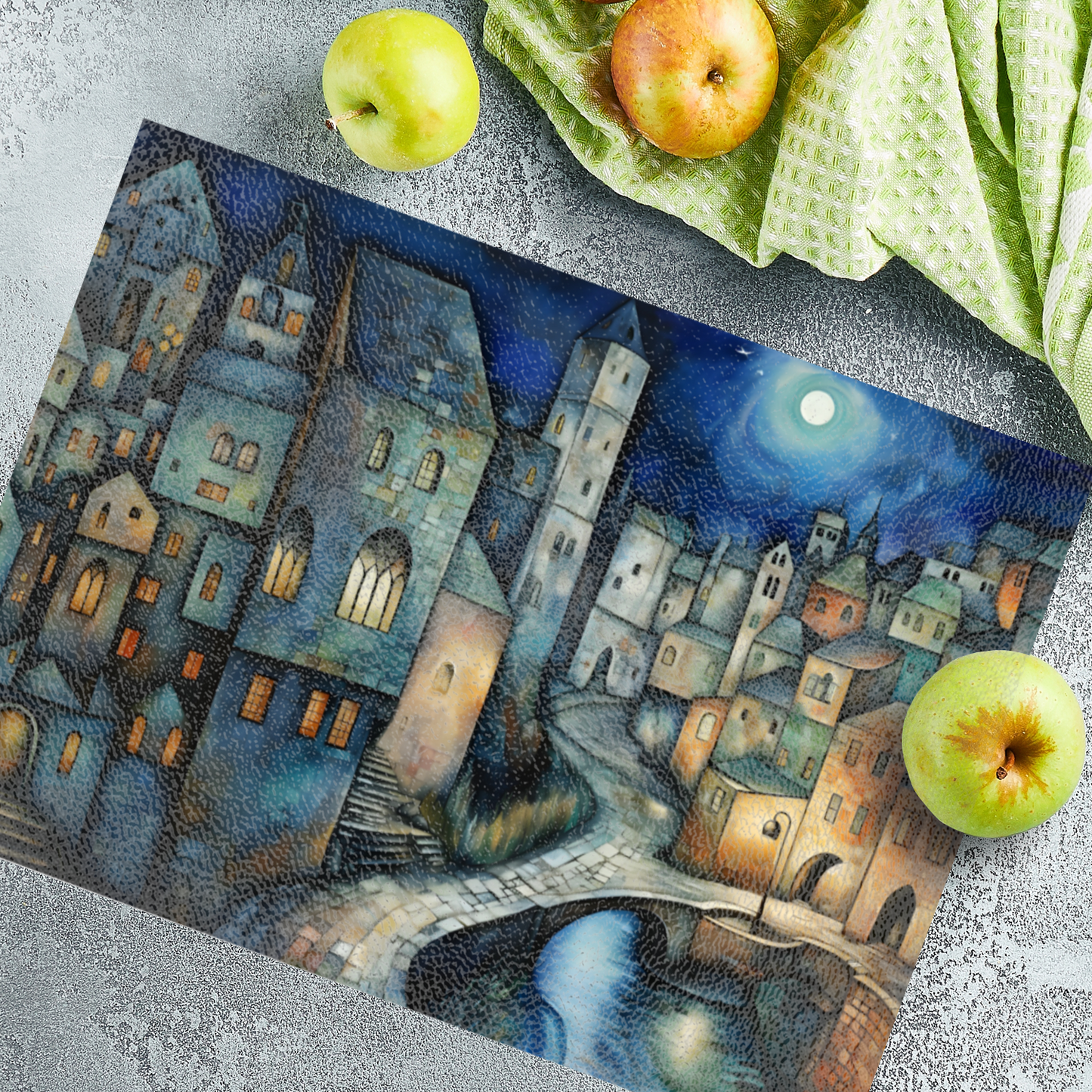 Lunar Enclave Textured Glass Chopping Boards