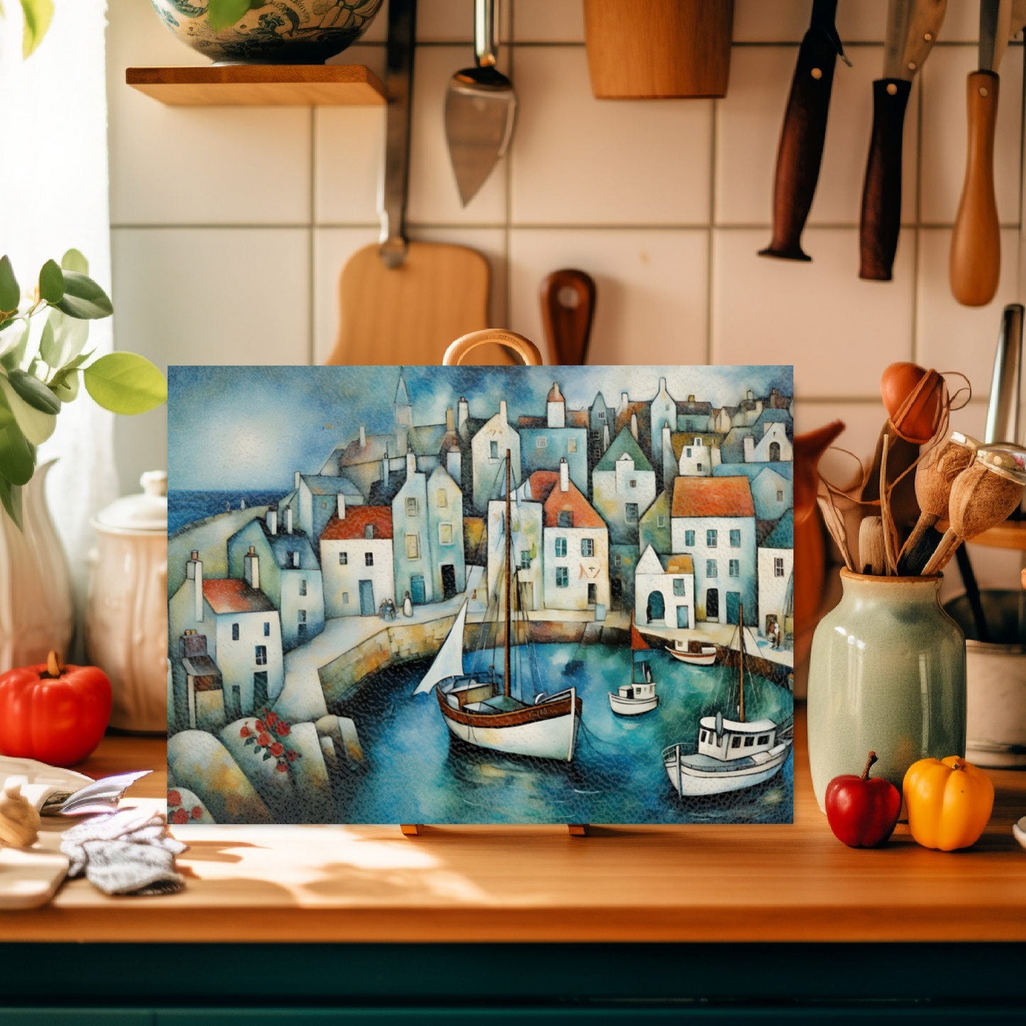 Harbour Hues Textured Glass Chopping Boards
