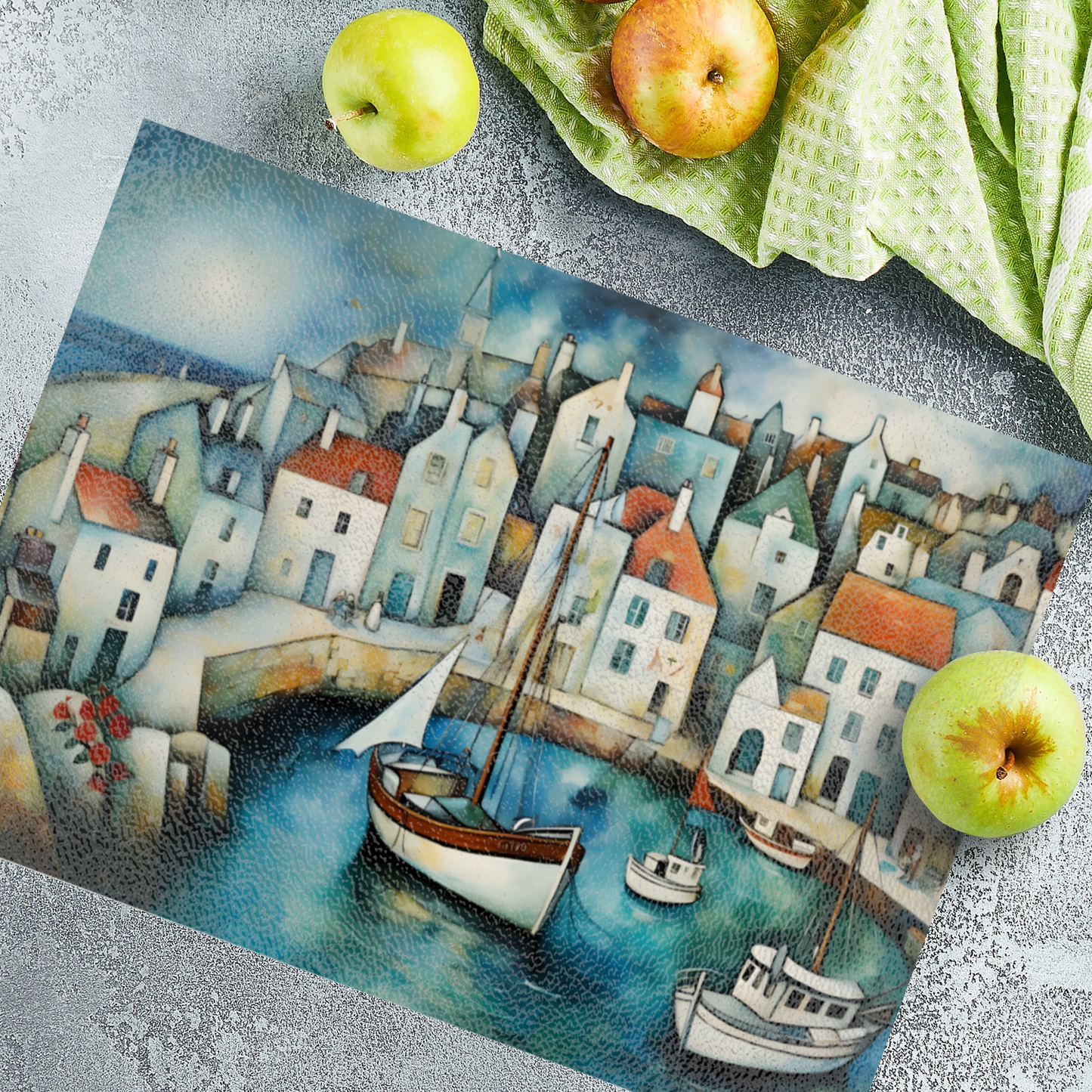 Harbour Hues Textured Glass Chopping Boards