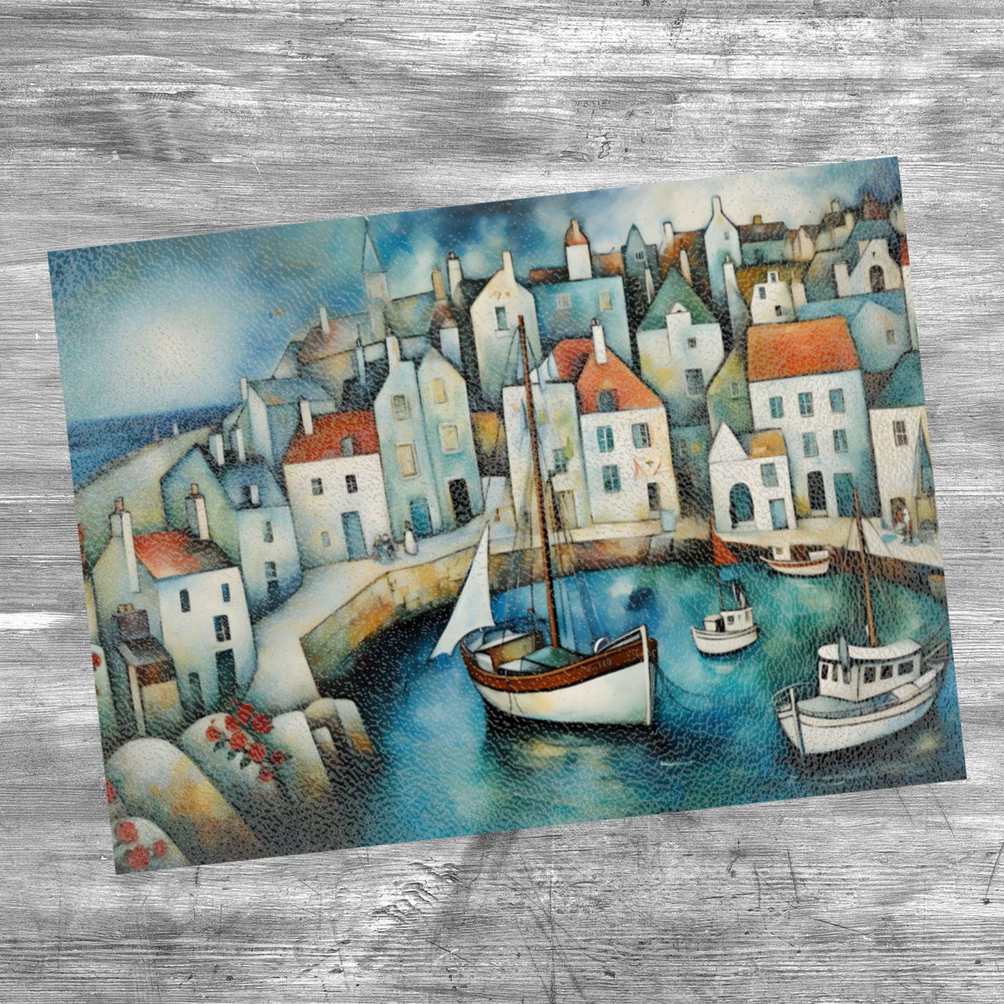 Harbour Hues Textured Glass Chopping Boards