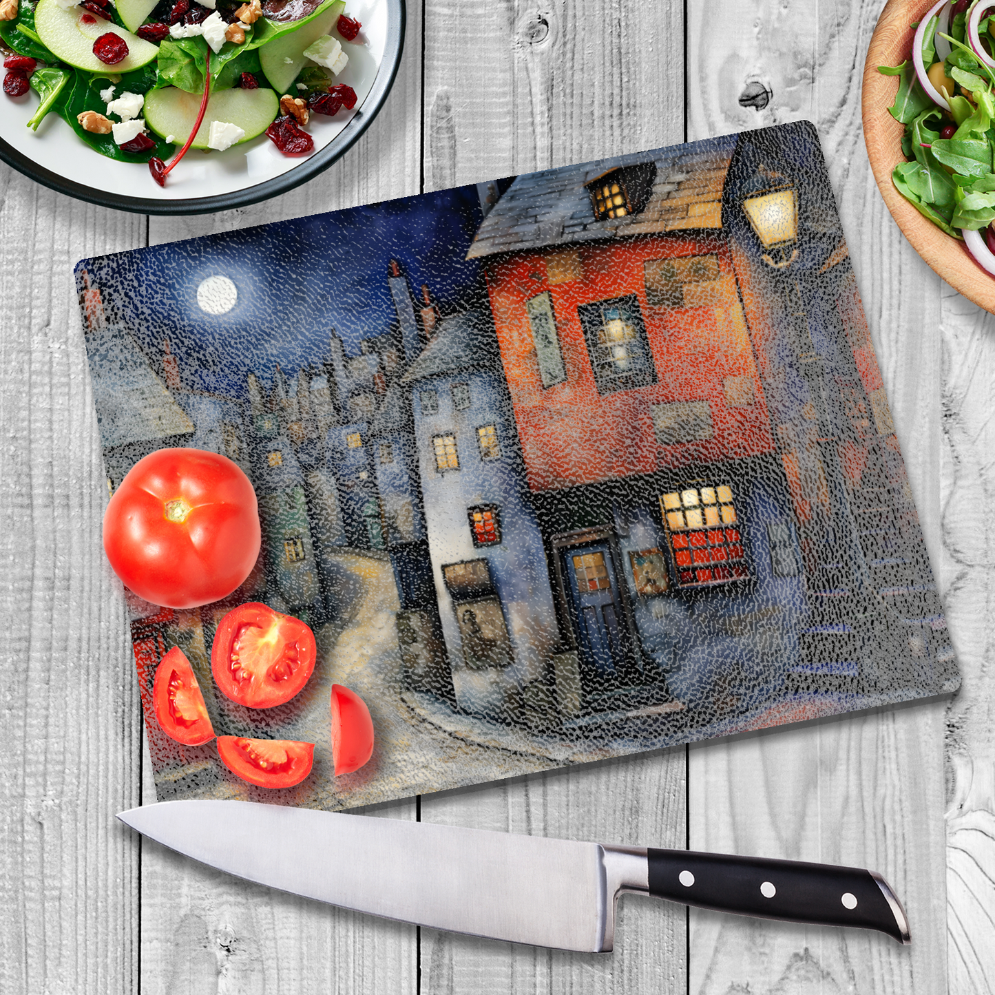 Moonlit Murmurs Textured Glass Chopping Boards
