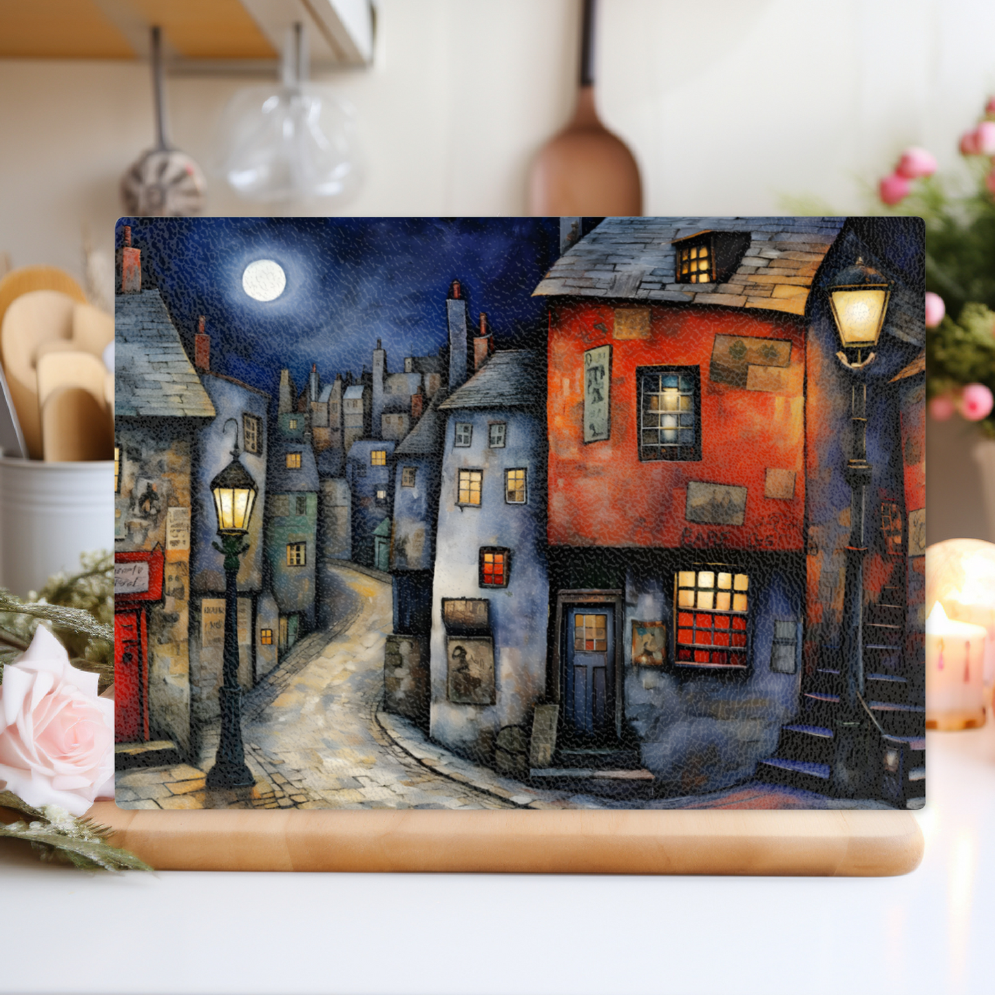 Moonlit Murmurs Textured Glass Chopping Boards