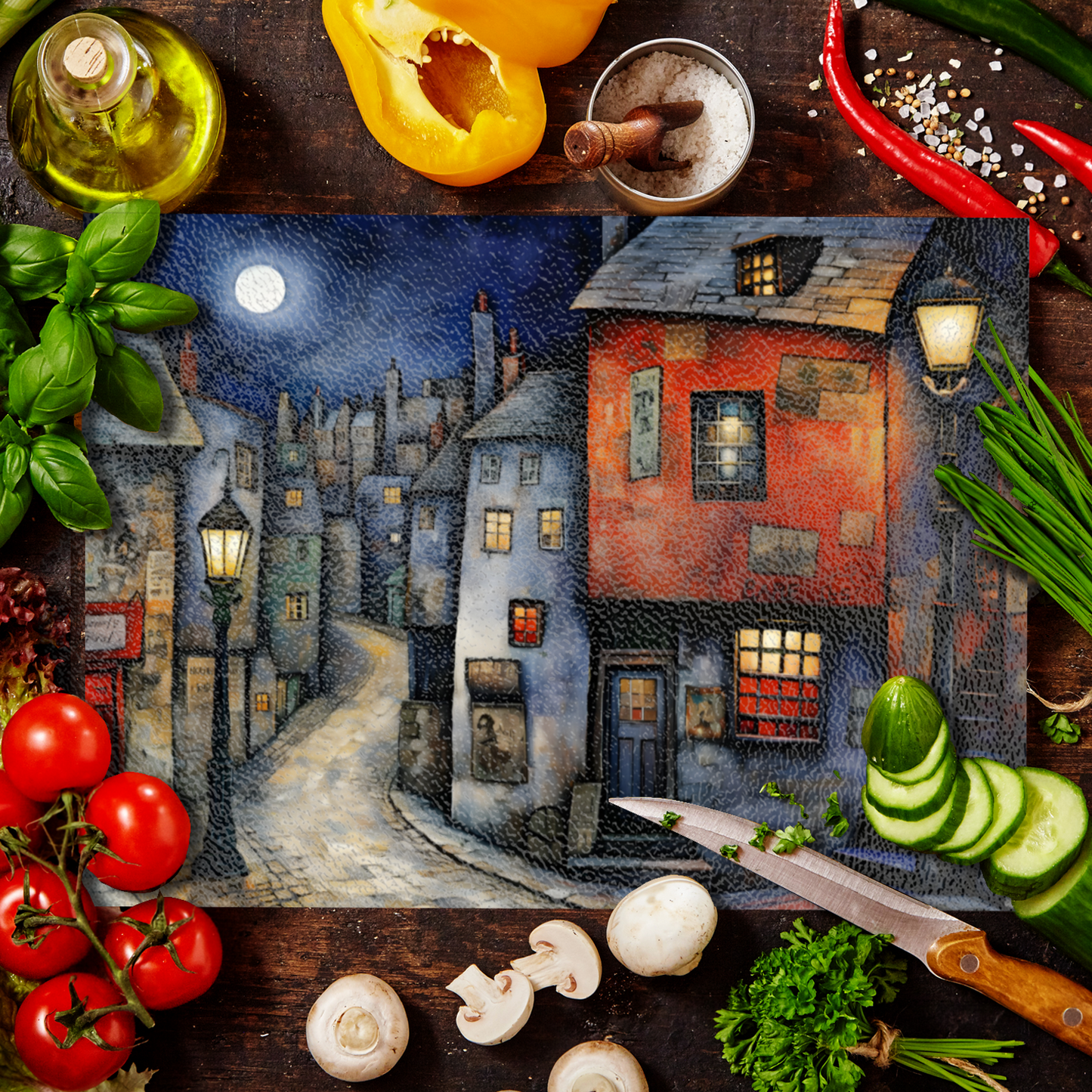 Moonlit Murmurs Textured Glass Chopping Boards