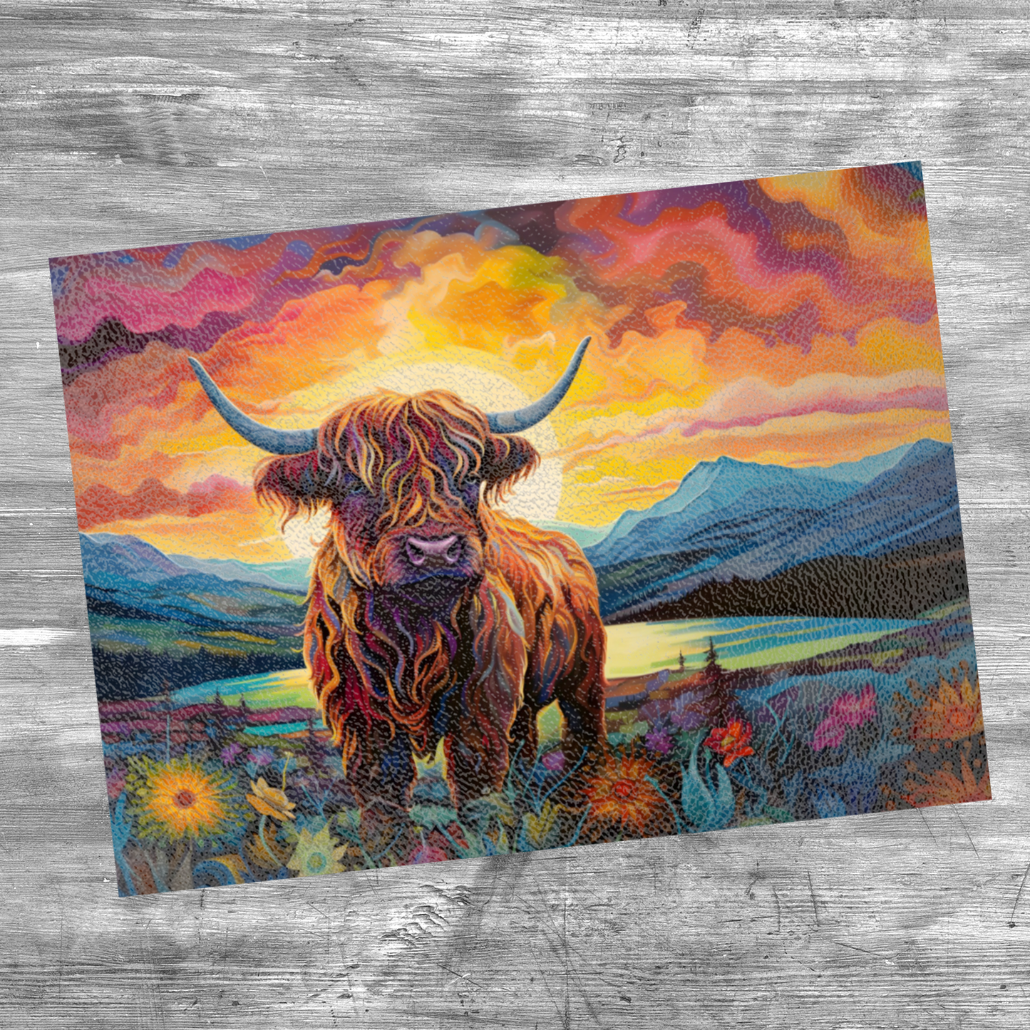 Highland Cow Textured Glass Chopping Boards