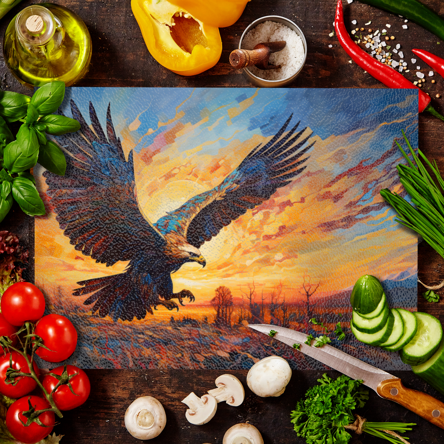 Golden Eagle Textured Glass Chopping Boards