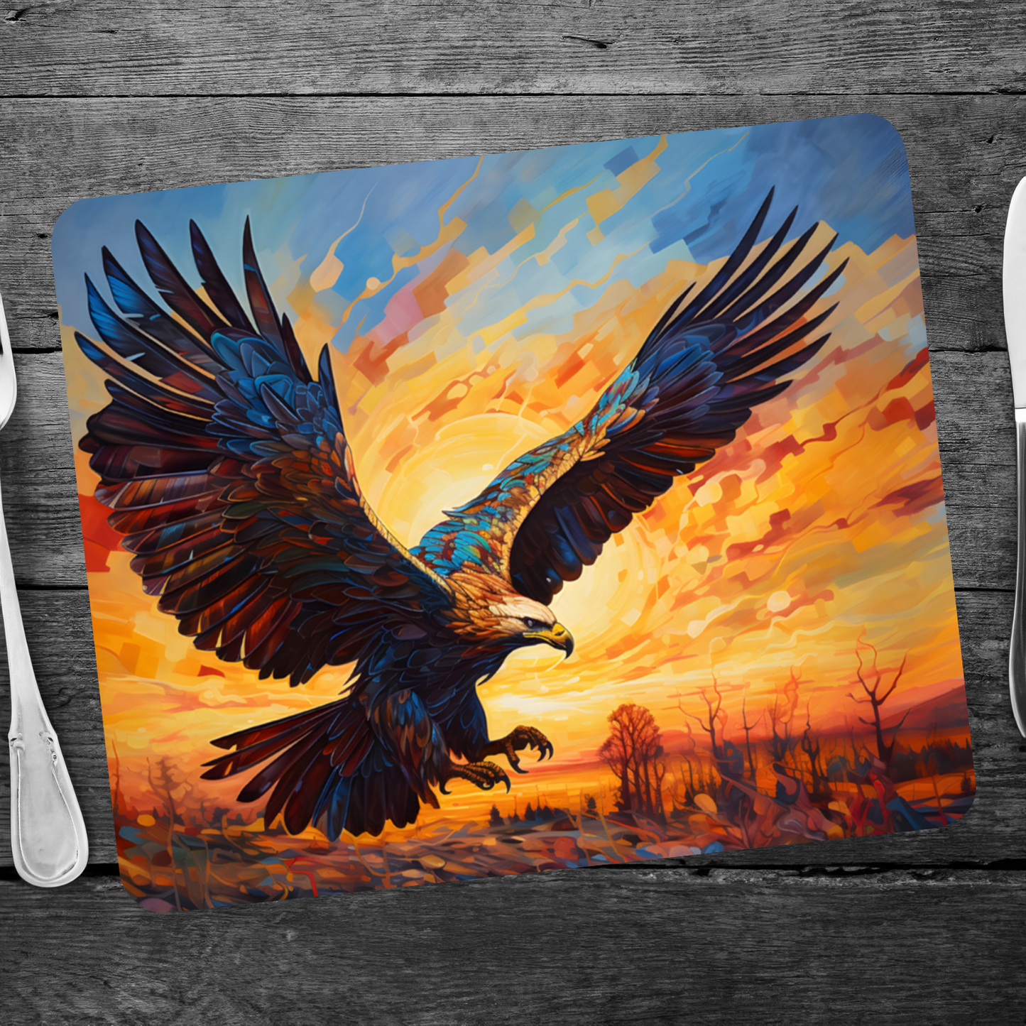 Golden Eagle Wooden Placemat