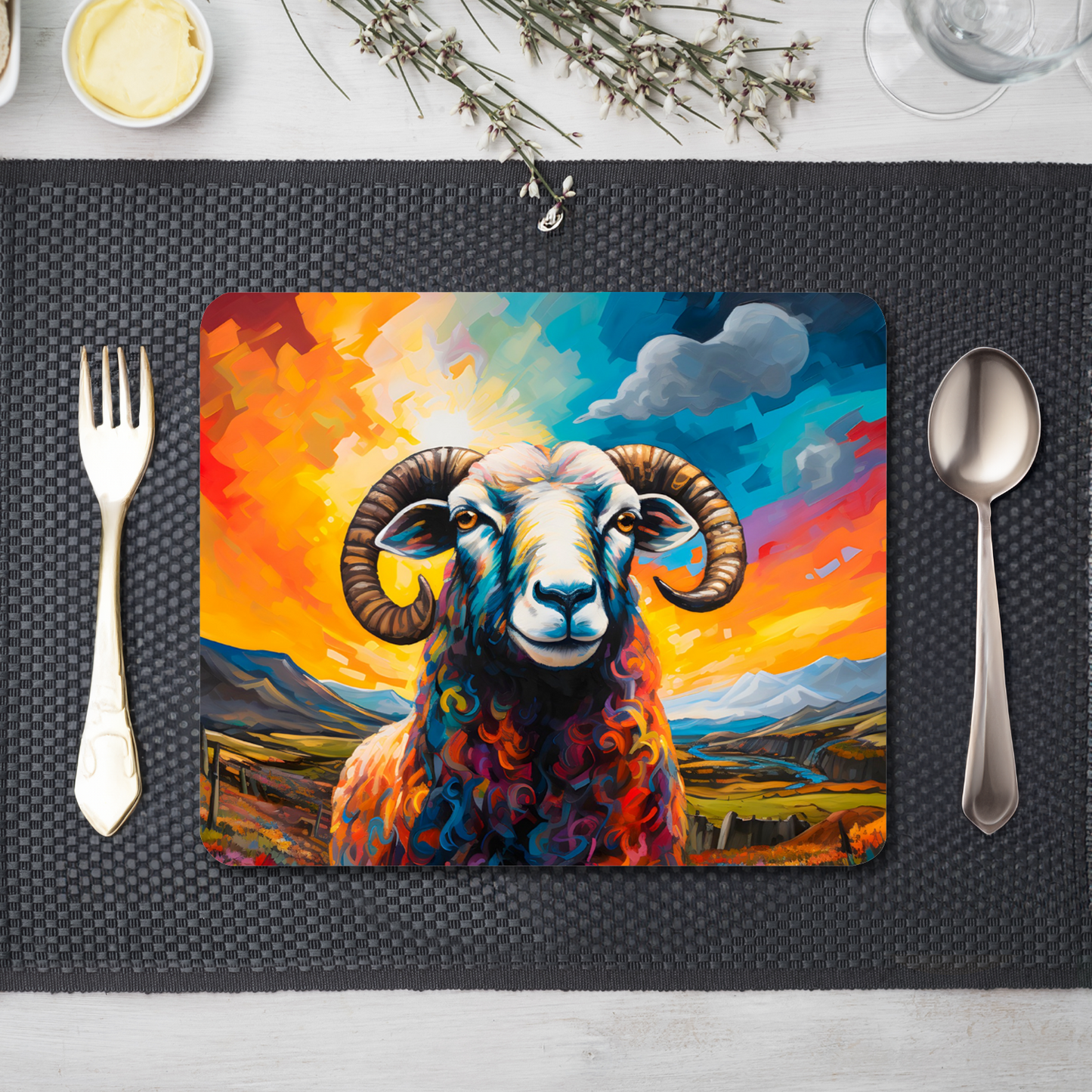 Blackfaced Sheep Wooden Placemat