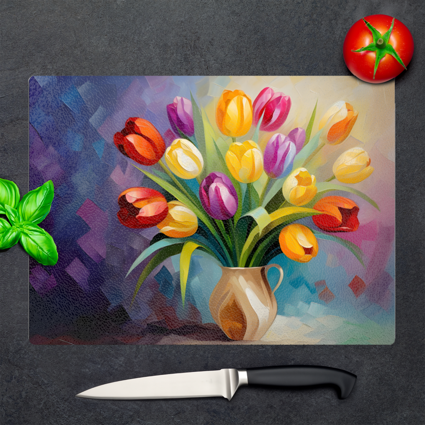 Kaleidoscope of Elegance Textured Glass Chopping Boards