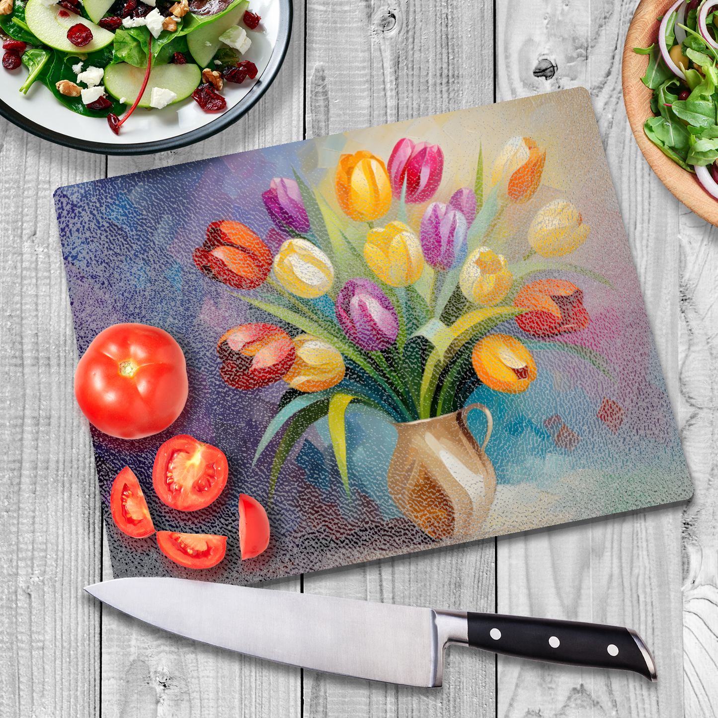 Kaleidoscope of Elegance Textured Glass Chopping Boards