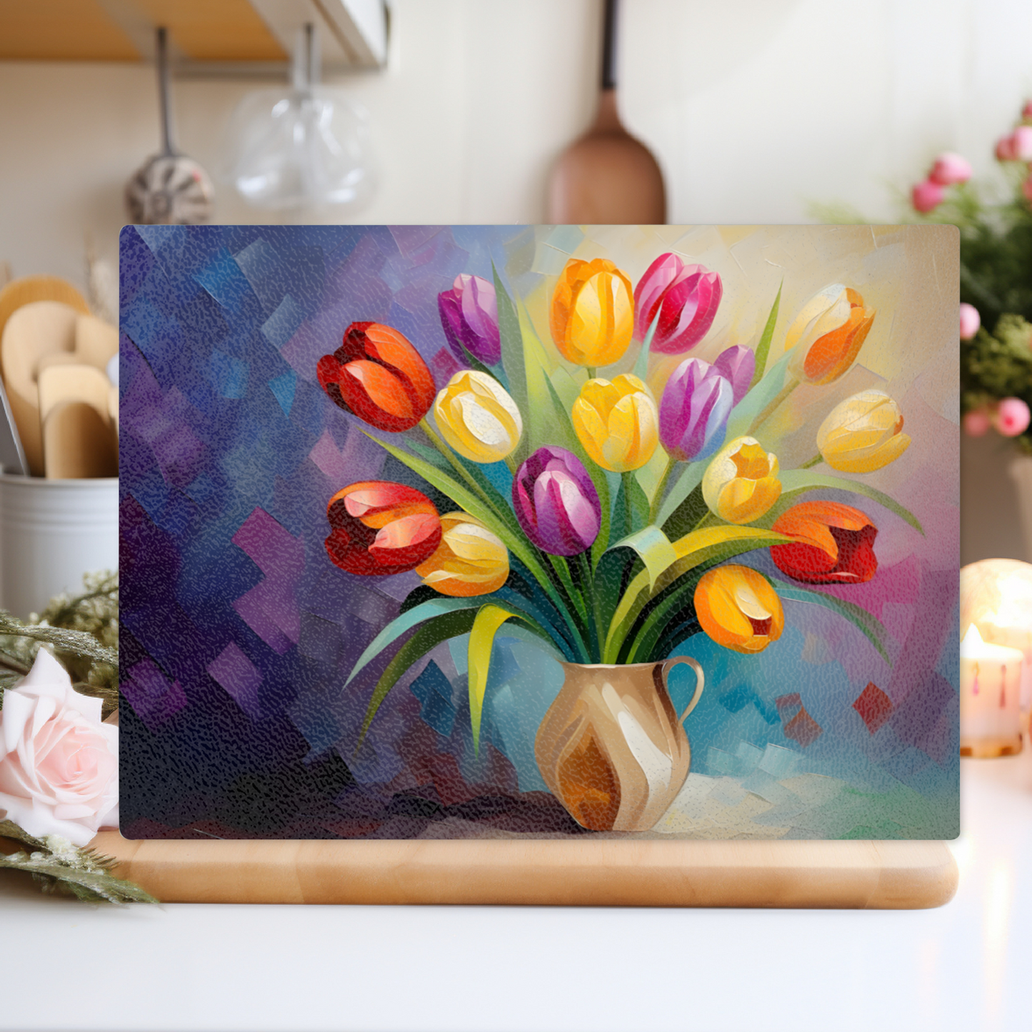 Kaleidoscope of Elegance Textured Glass Chopping Boards