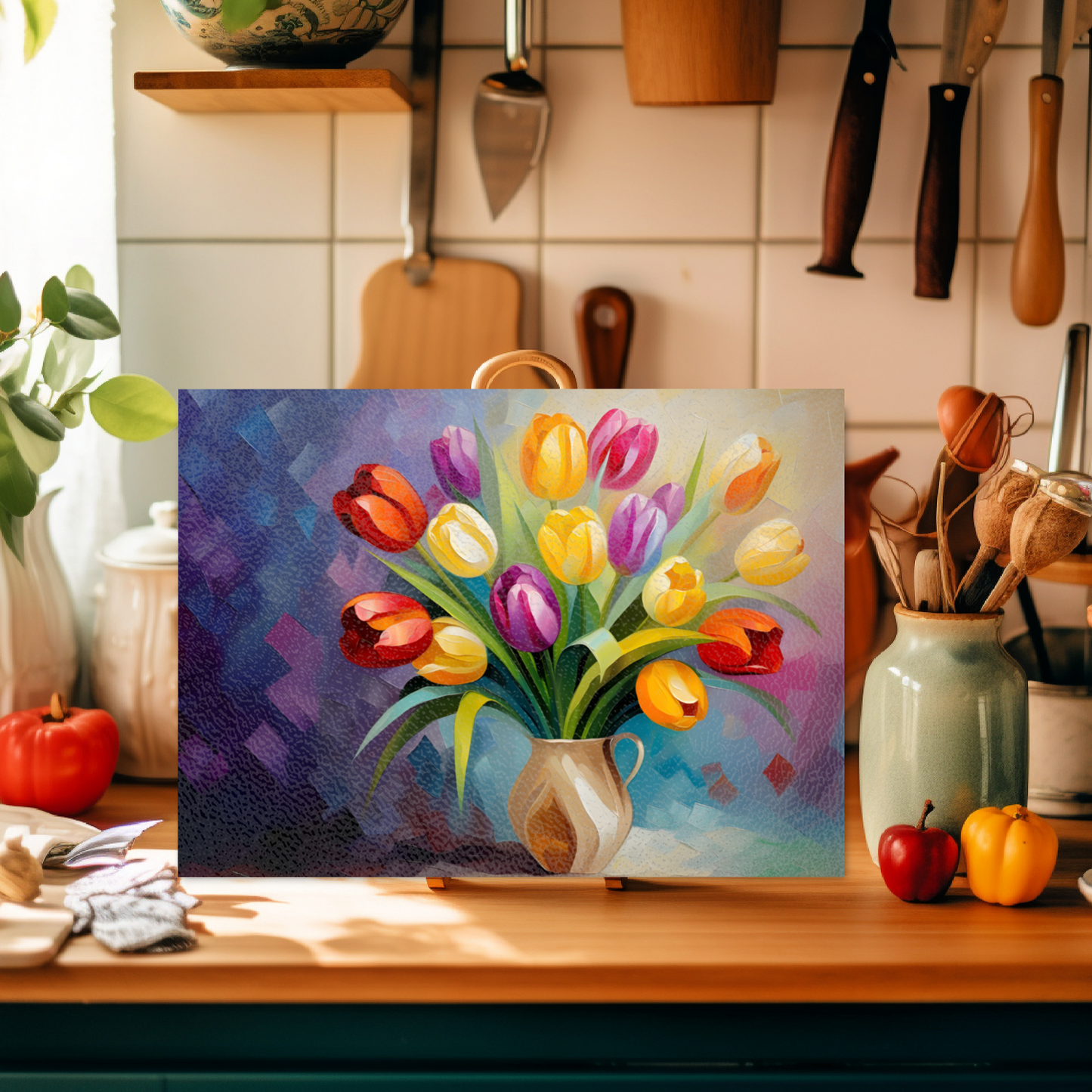 Kaleidoscope of Elegance Textured Glass Chopping Boards