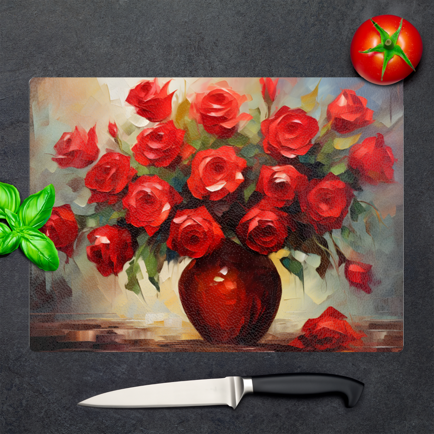 Vermilion Vitality Textured Glass Chopping Boards