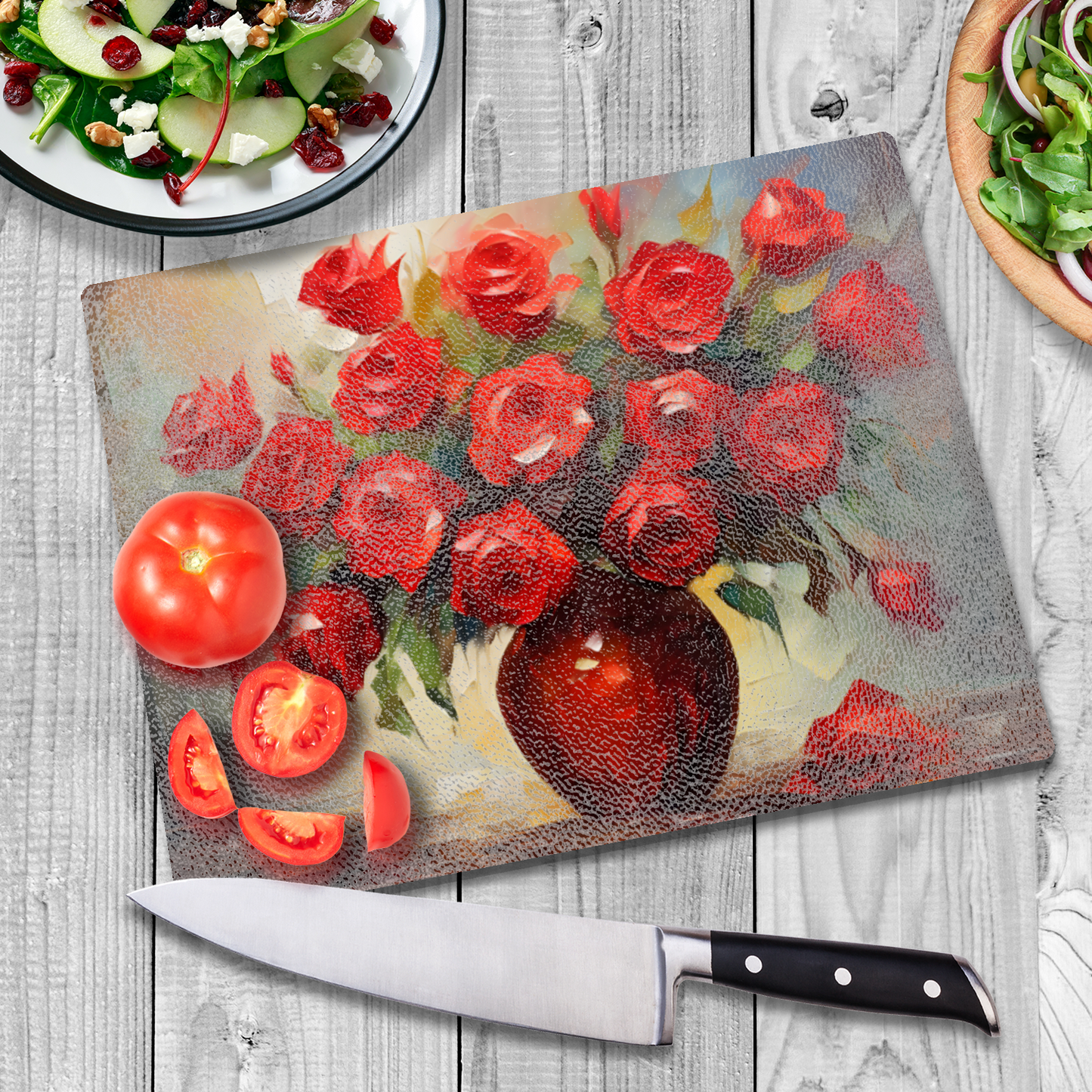Vermilion Vitality Textured Glass Chopping Boards