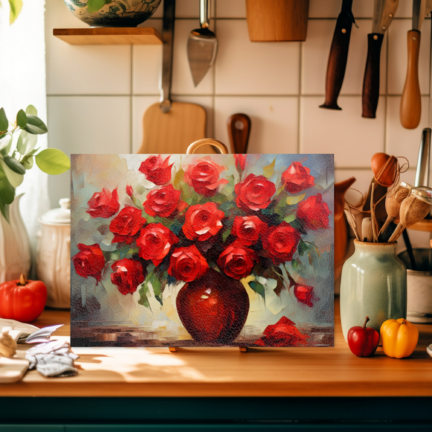 Vermilion Vitality Textured Glass Chopping Boards