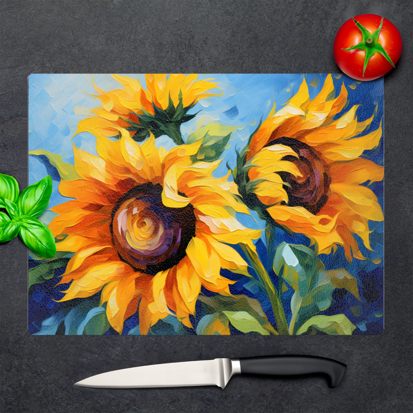 Vermilion Vitality Textured Glass Chopping Boards