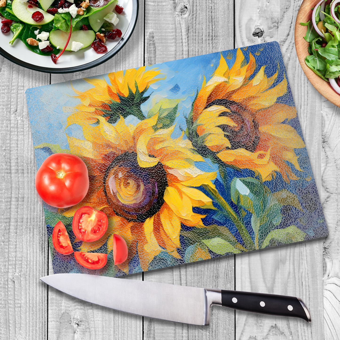 Vermilion Vitality Textured Glass Chopping Boards