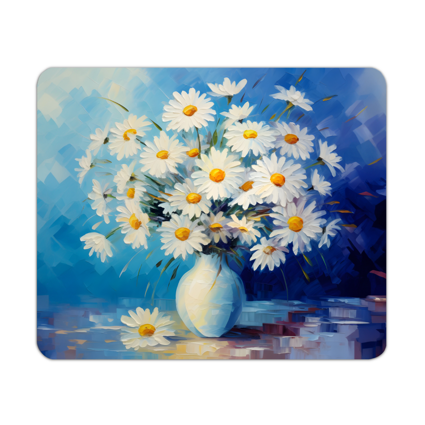 Sunlit Daisies in Blue Wooden Placemat