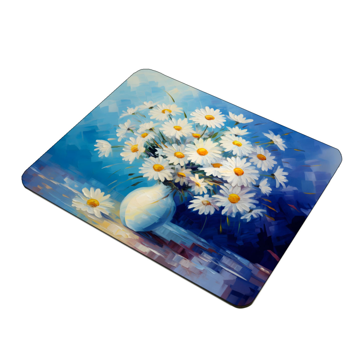Sunlit Daisies in Blue Wooden Placemat
