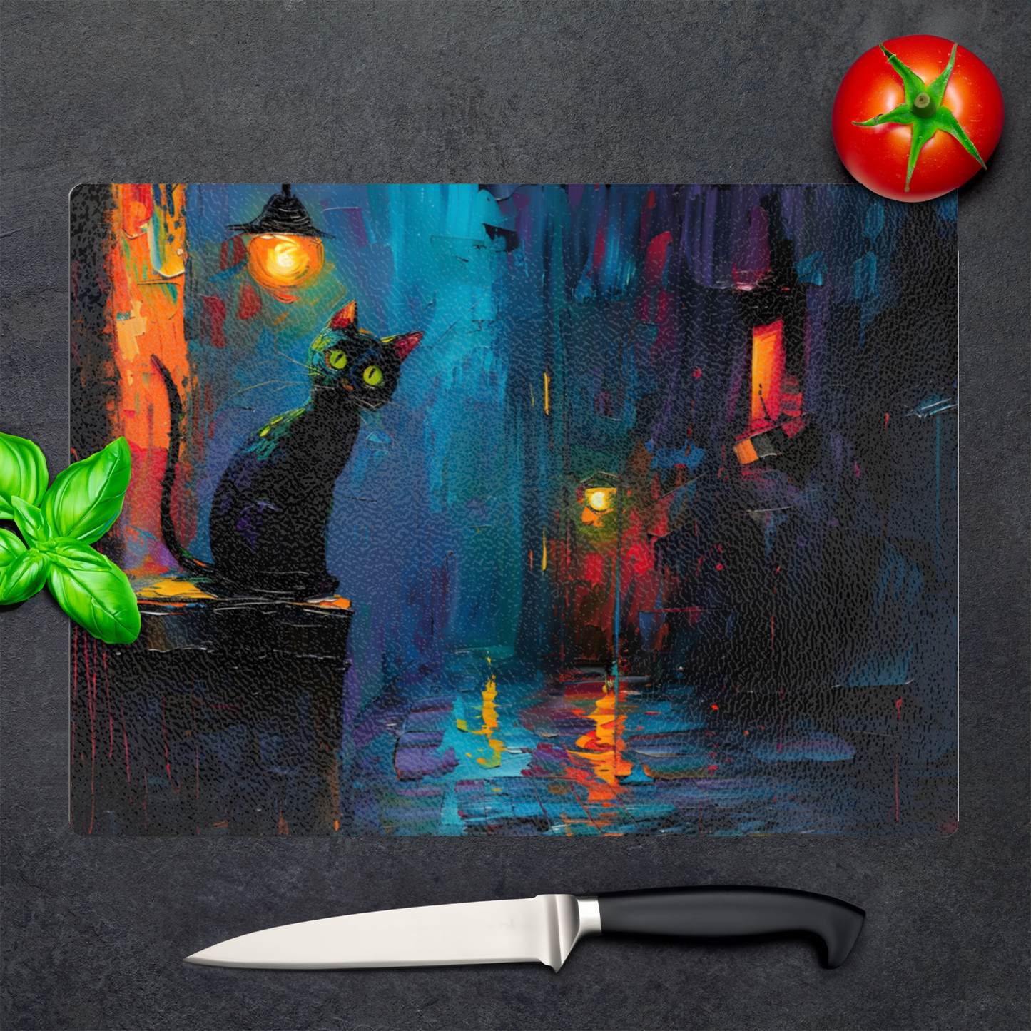 Nocturnal Guardian Textured Glass Chopping Boards