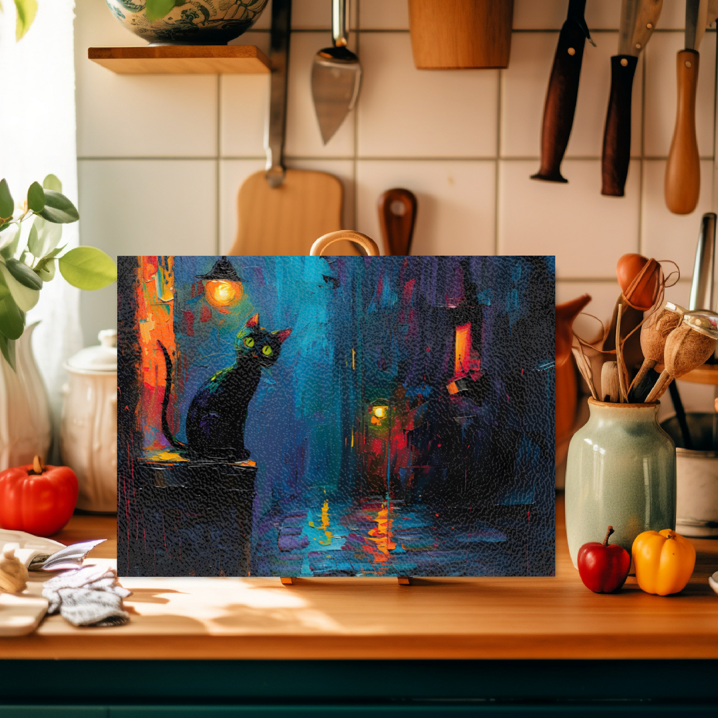 Nocturnal Guardian Textured Glass Chopping Boards