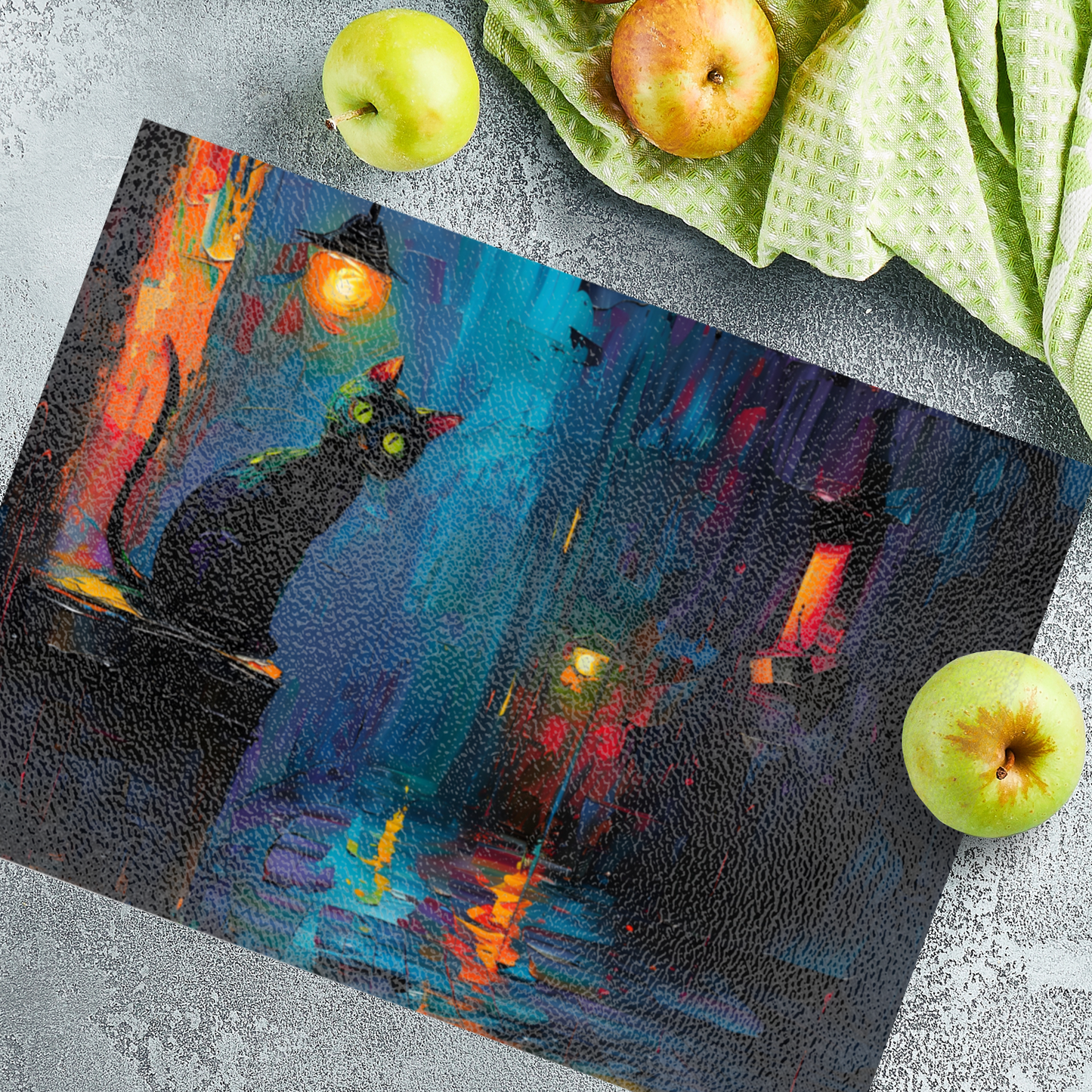 Nocturnal Guardian Textured Glass Chopping Boards
