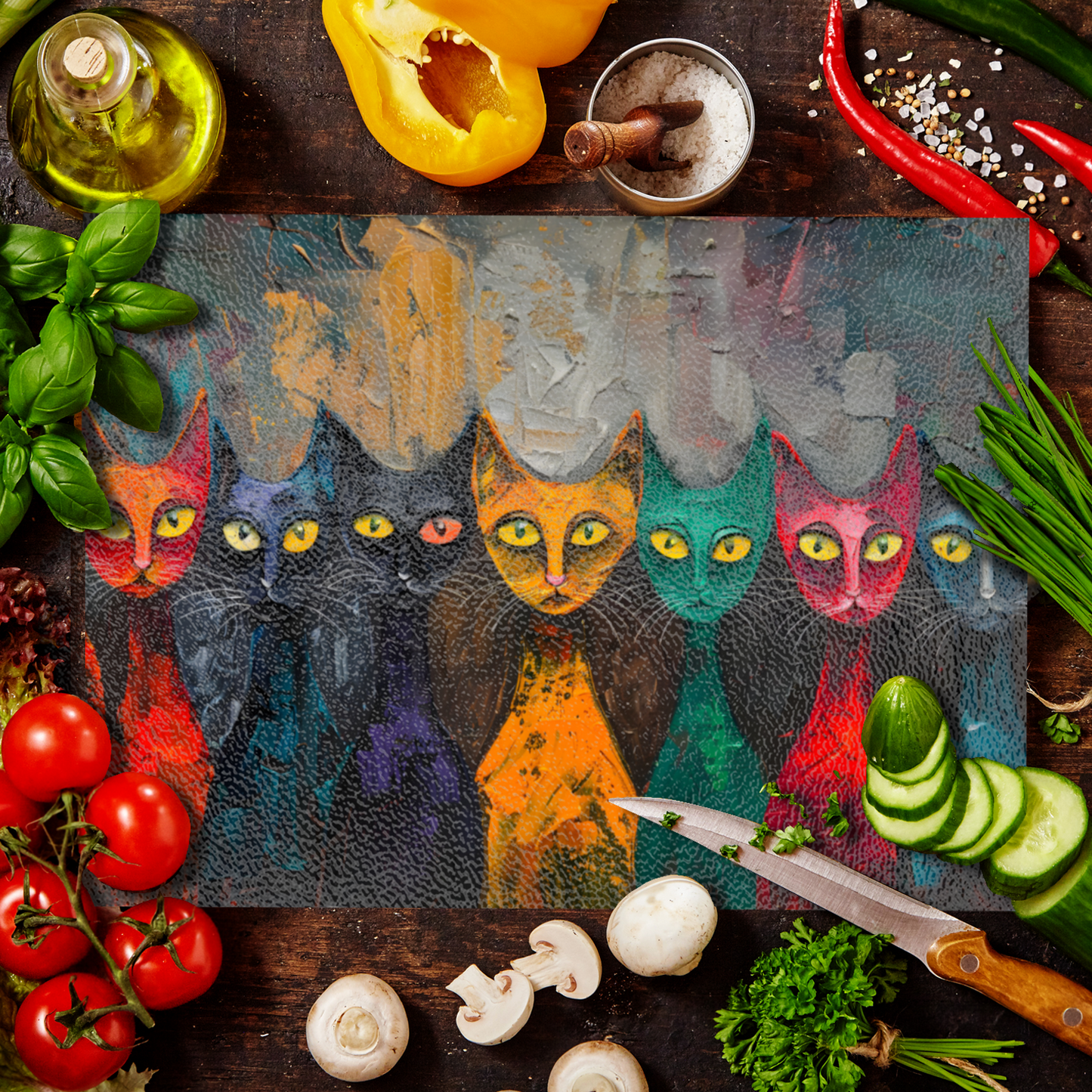 Council of Whiskers Textured Glass Chopping Boards