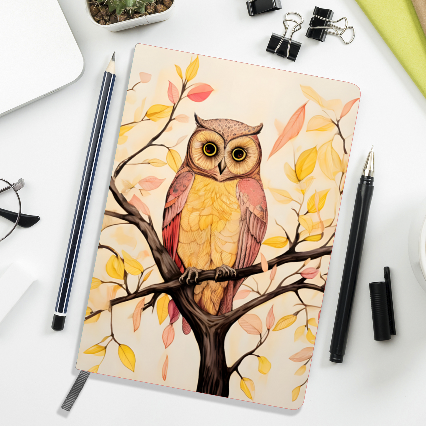 Owls Perch Allover Printed Lined Journal