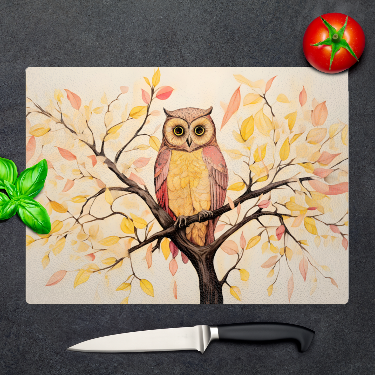 Owls Perch Textured Glass Chopping Boards