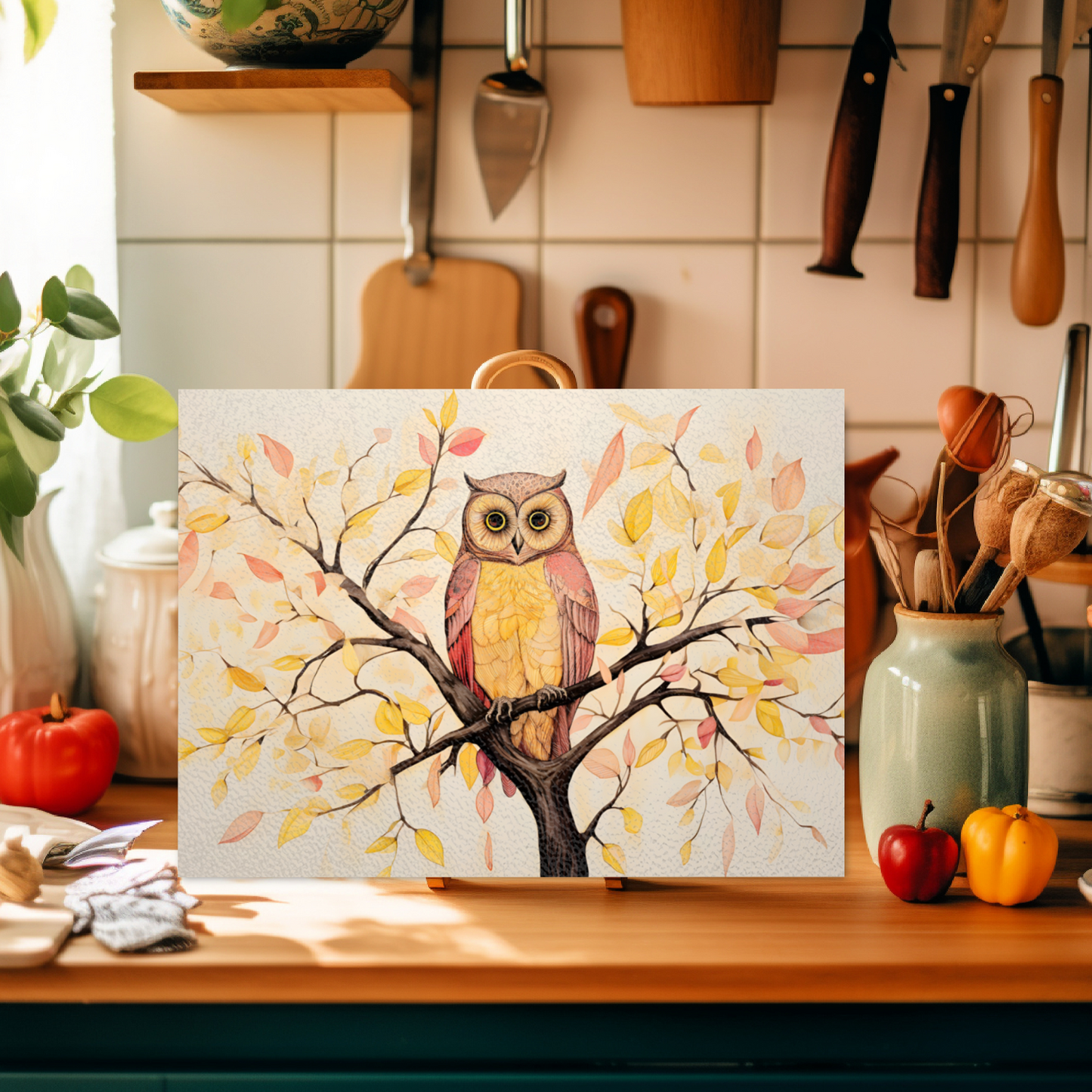 Owls Perch Textured Glass Chopping Boards