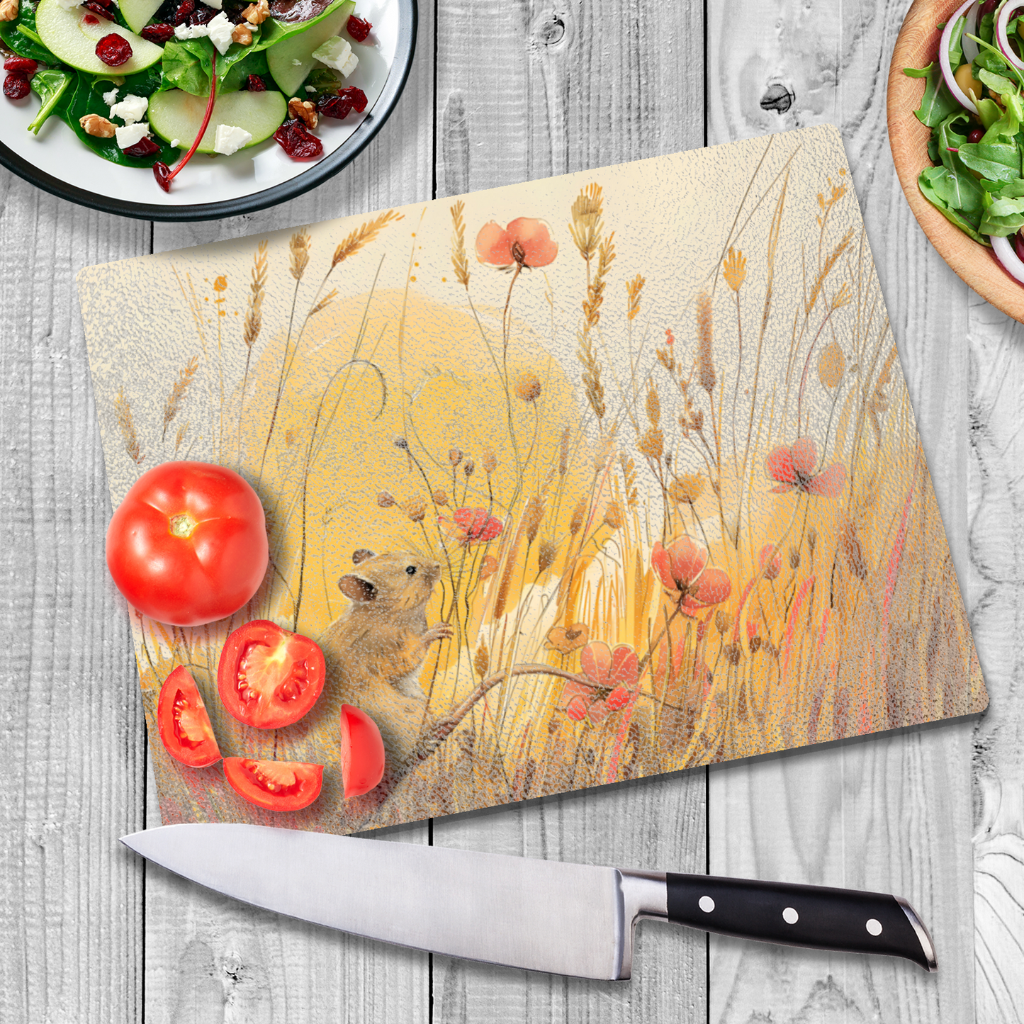 Meadow Mouse Textured Glass Chopping Boards