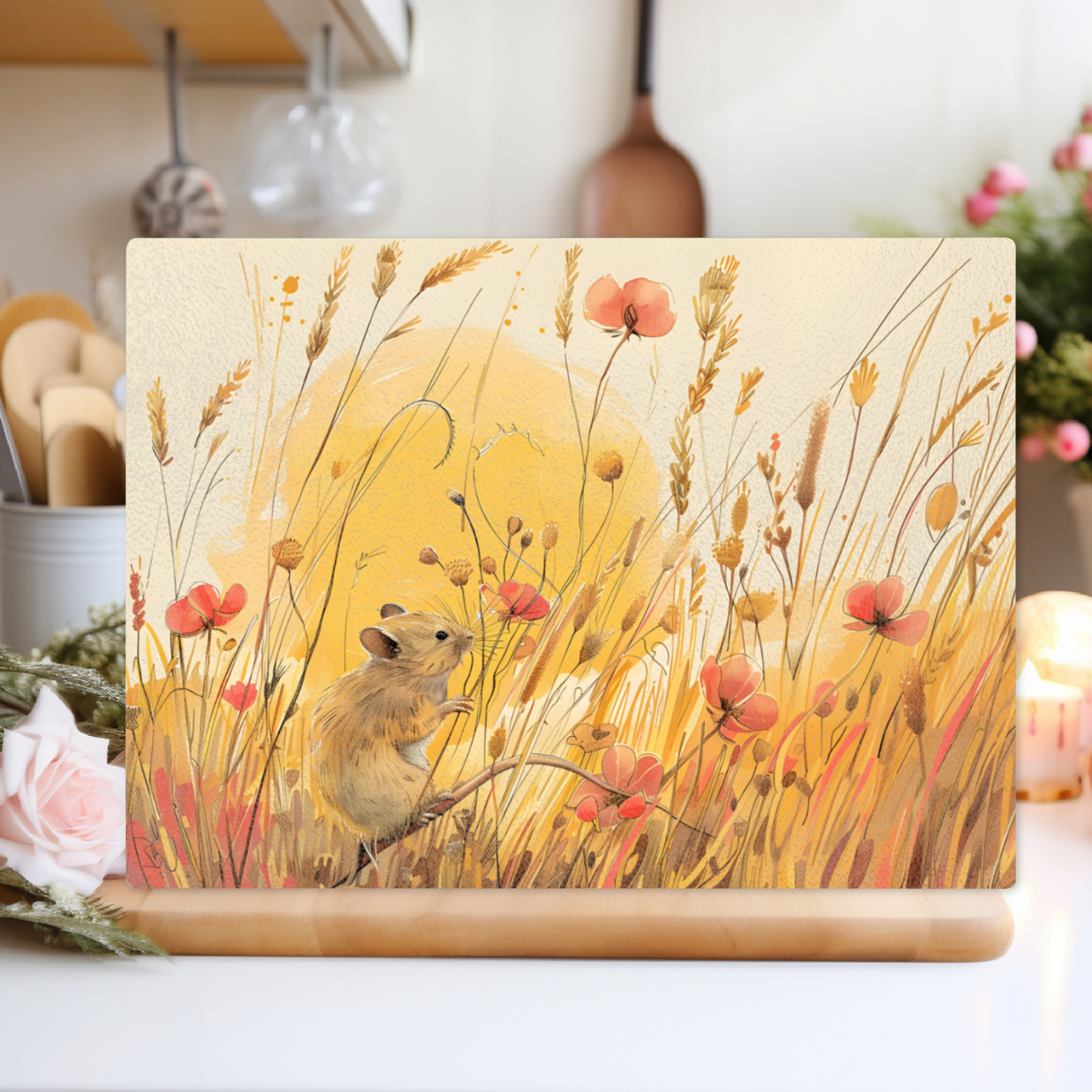 Meadow Mouse Textured Glass Chopping Boards