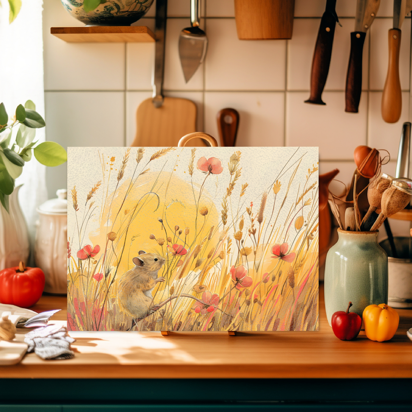 Meadow Mouse Textured Glass Chopping Boards