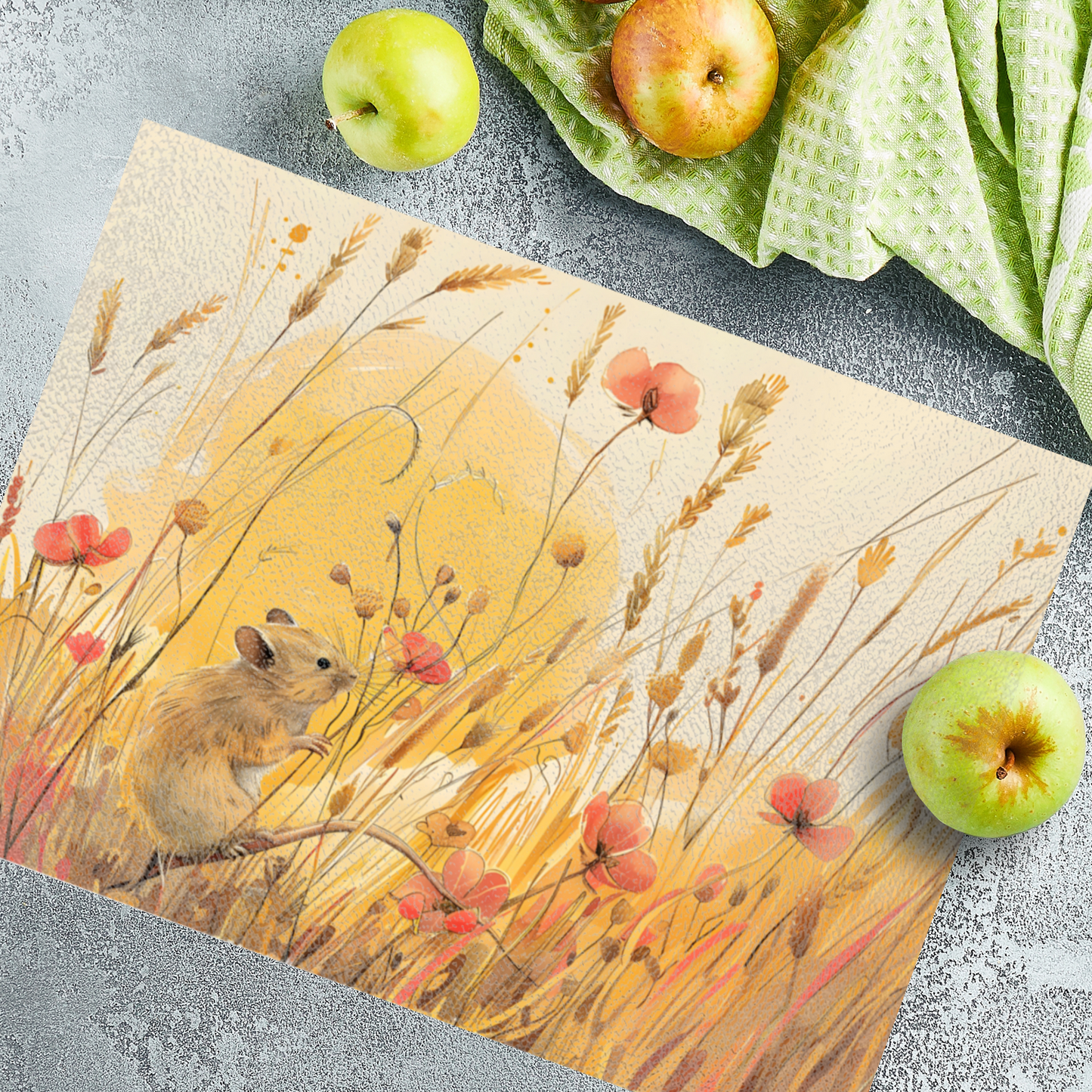 Meadow Mouse Textured Glass Chopping Boards