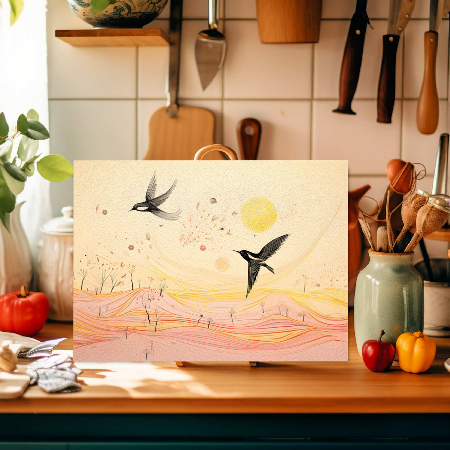 Harmony Of Swifts Textured Glass Chopping Boards