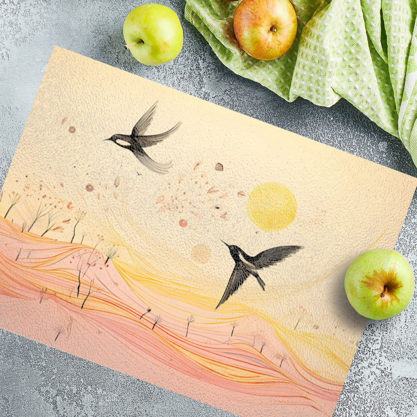 Harmony Of Swifts Textured Glass Chopping Boards