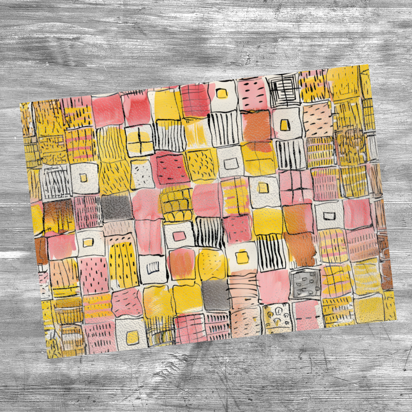 Patchwork Delight Textured Glass Chopping Boards