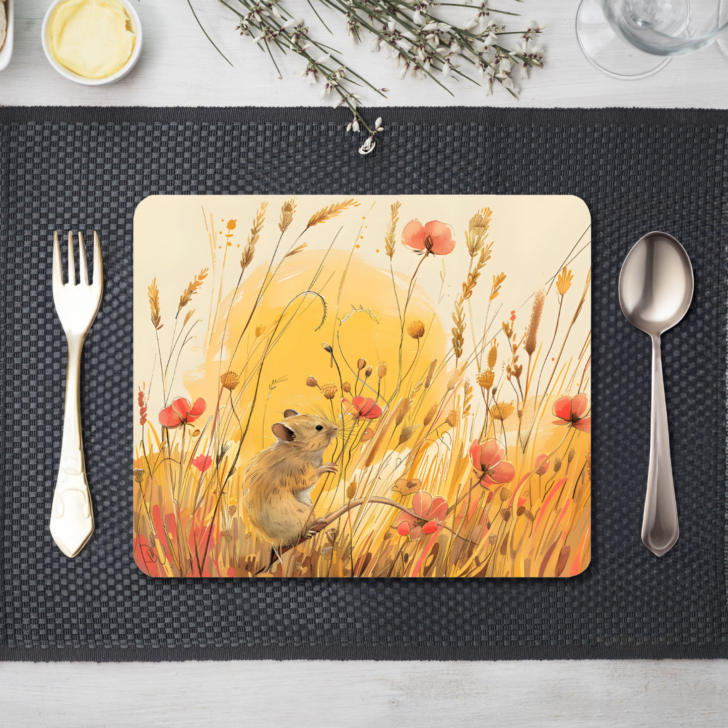 Meadow Mouse Wooden Placemat