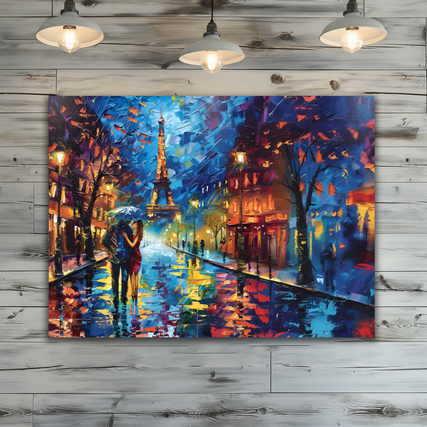 Midnight Promenade in Paris Premium Landscape Aluminum Prints