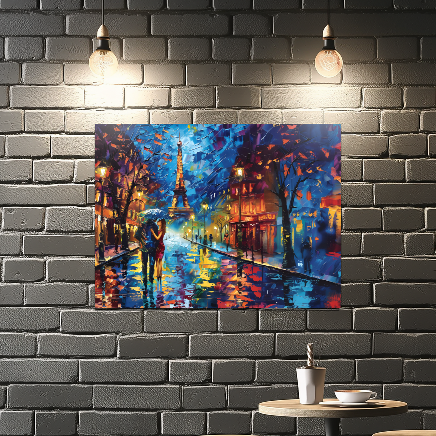 Midnight Promenade in Paris Premium Landscape Aluminum Prints