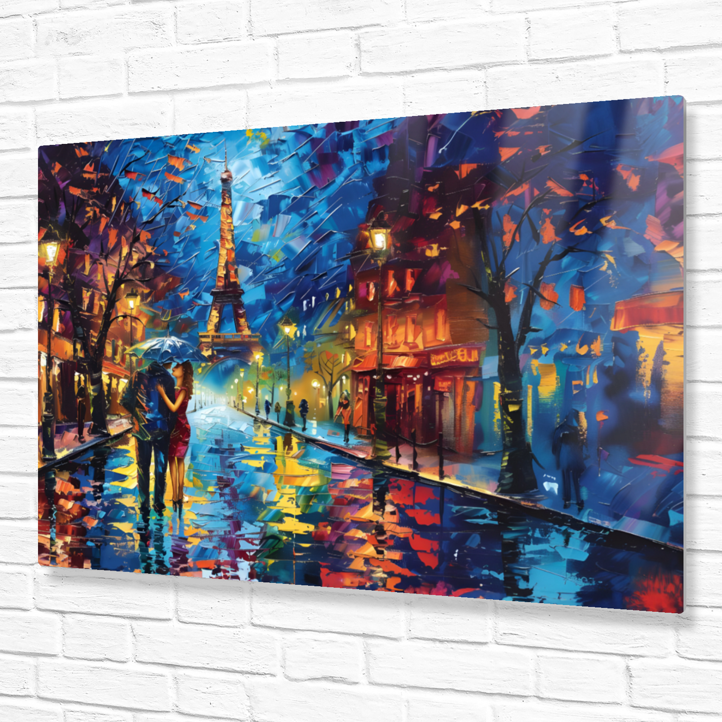 Midnight Promenade in Paris Premium Landscape Aluminum Prints