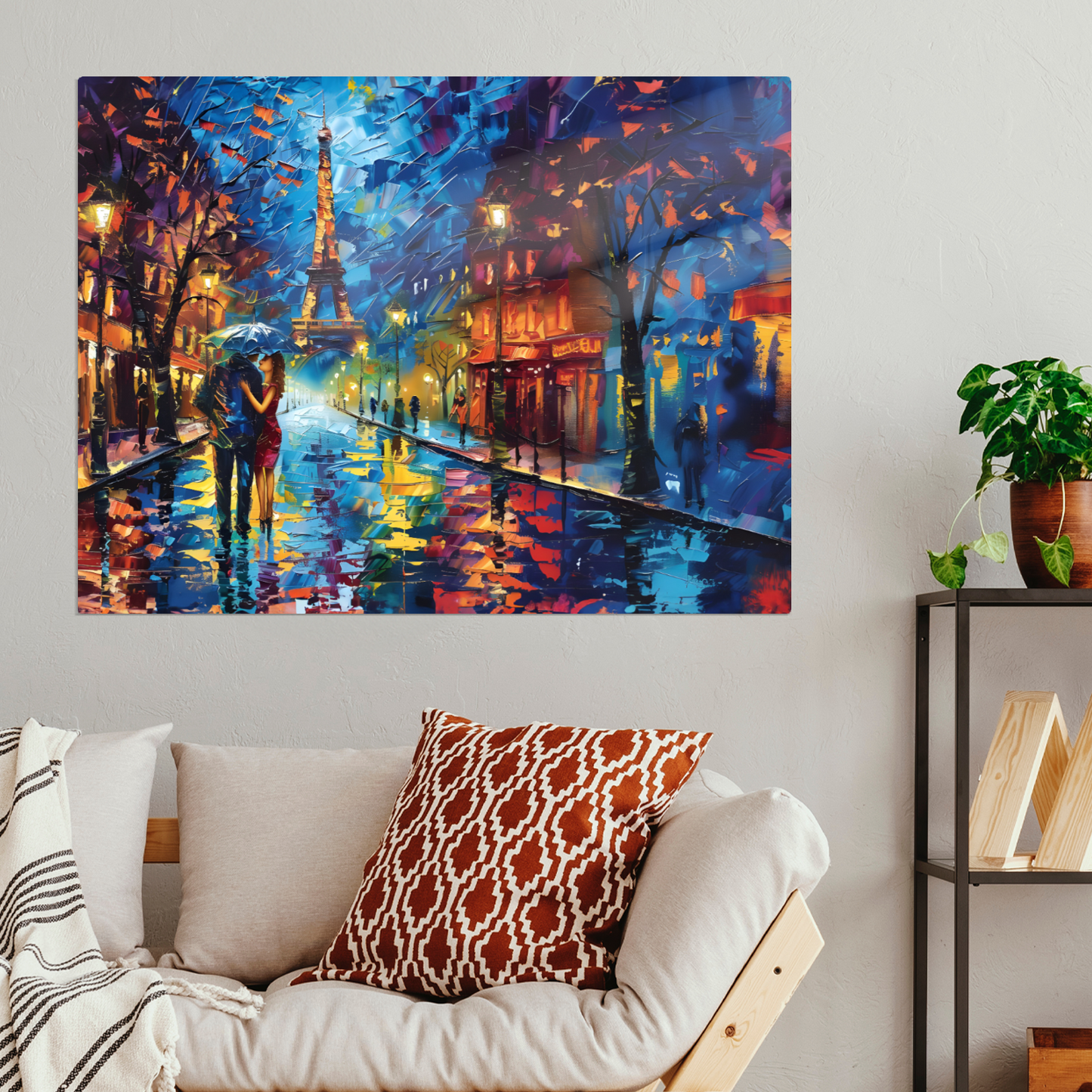 Midnight Promenade in Paris Premium Landscape Aluminum Prints