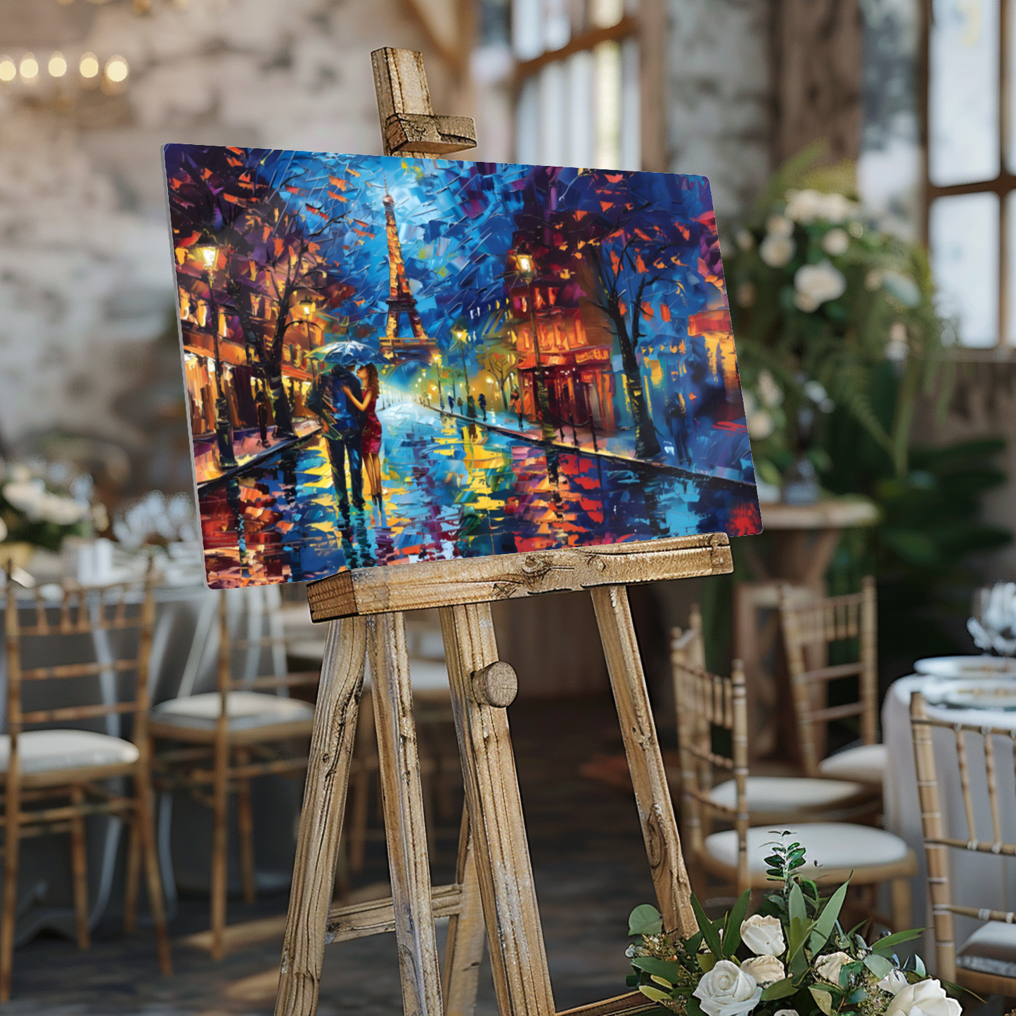 Midnight Promenade in Paris Premium Landscape Aluminum Prints