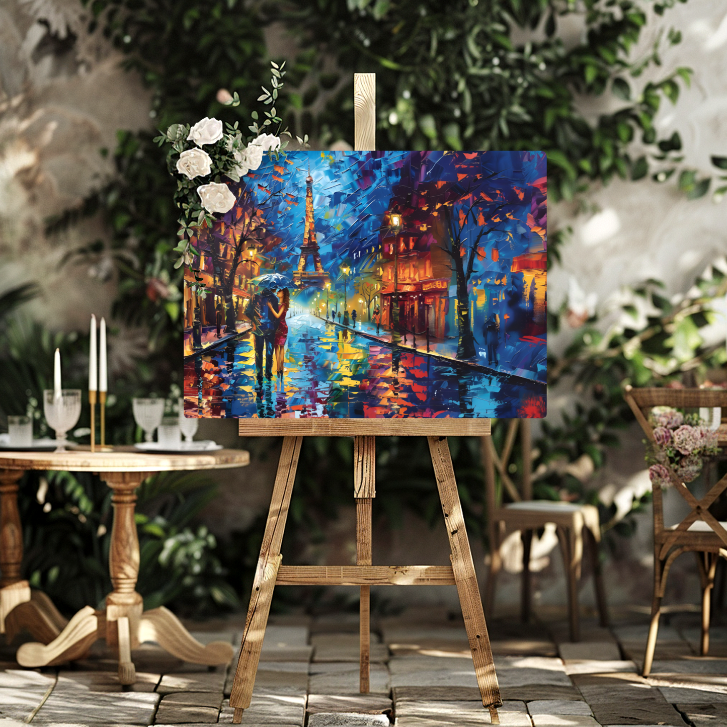 Midnight Promenade in Paris Premium Landscape Aluminum Prints